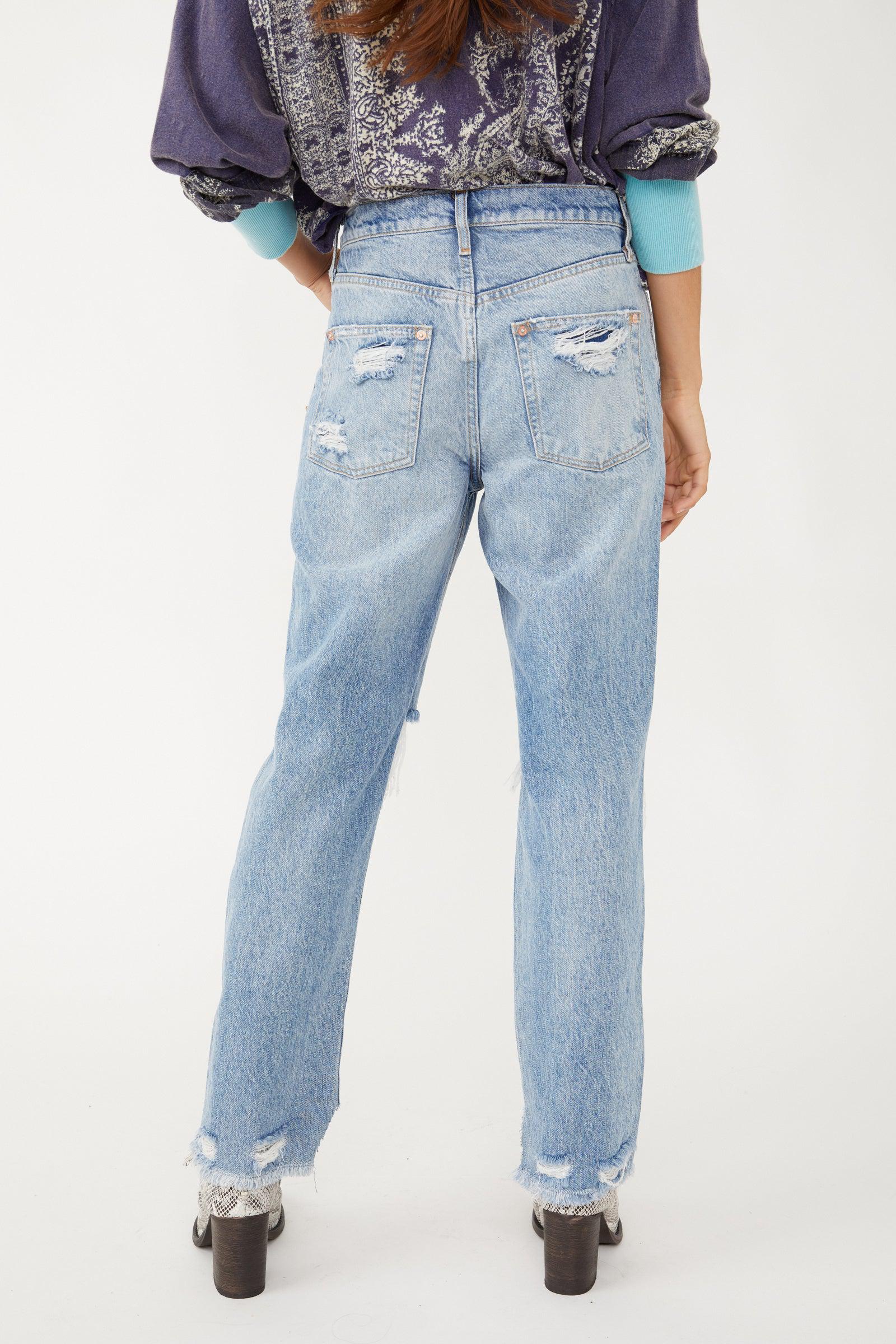 Free People - Tapered Baggy Boyfriend Jeans / Mid Century Blue