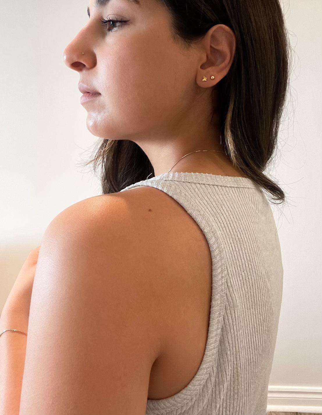 Hello Mello Ribbed Tank | Light grey