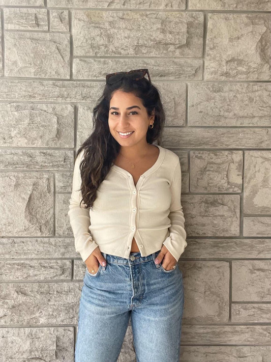 RD Style Knit Cardigan In Almond Milk