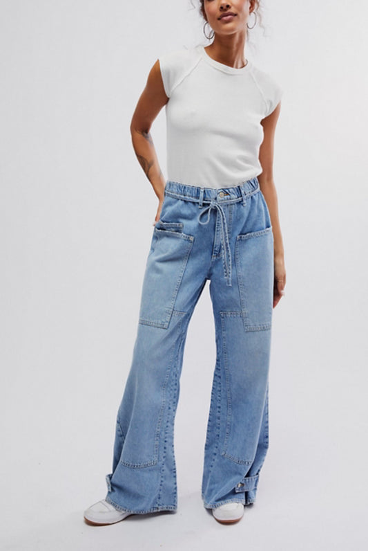 Free People Curvy Outlaw wide leg Jeans