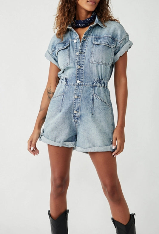 Free People Carpenter short tall jumpsuit