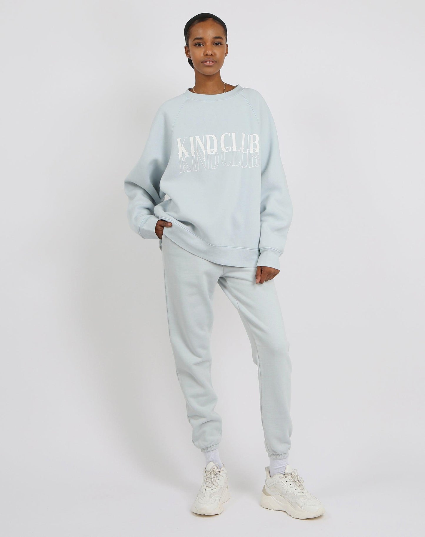 BRUNETTE The Label "Kind Club" Crew Neck Sweater | Summer Sky