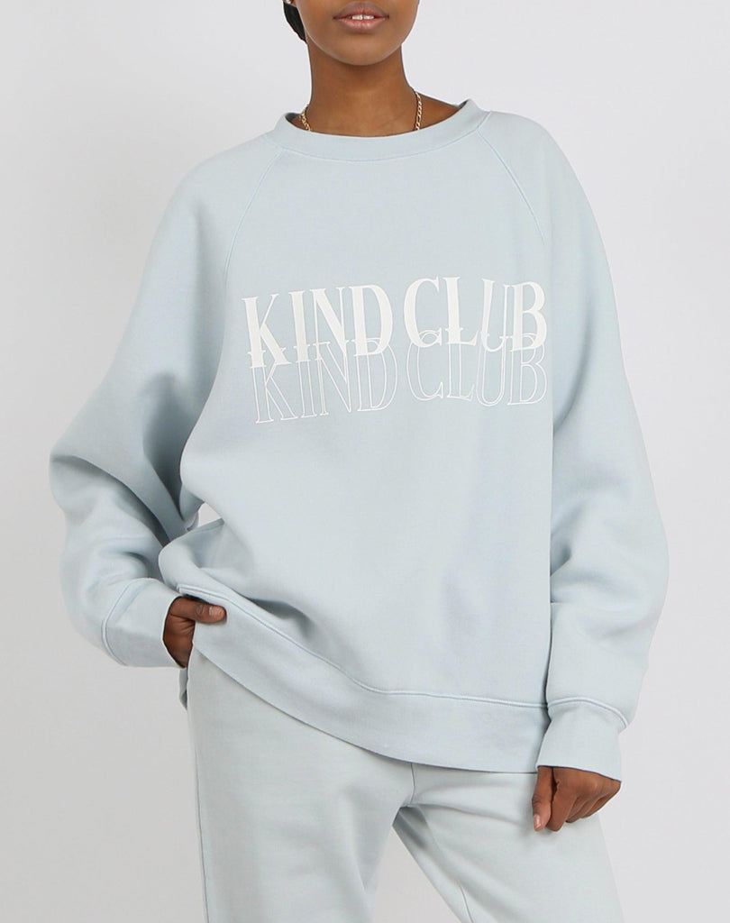 BRUNETTE The Label "Kind Club" Crew Neck Sweater | Summer Sky