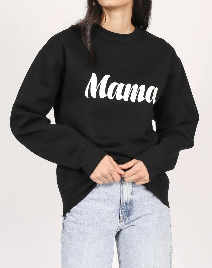 BRUNETTE The Label The "MAMA" Classic Crew Neck Sweatshirt | Black