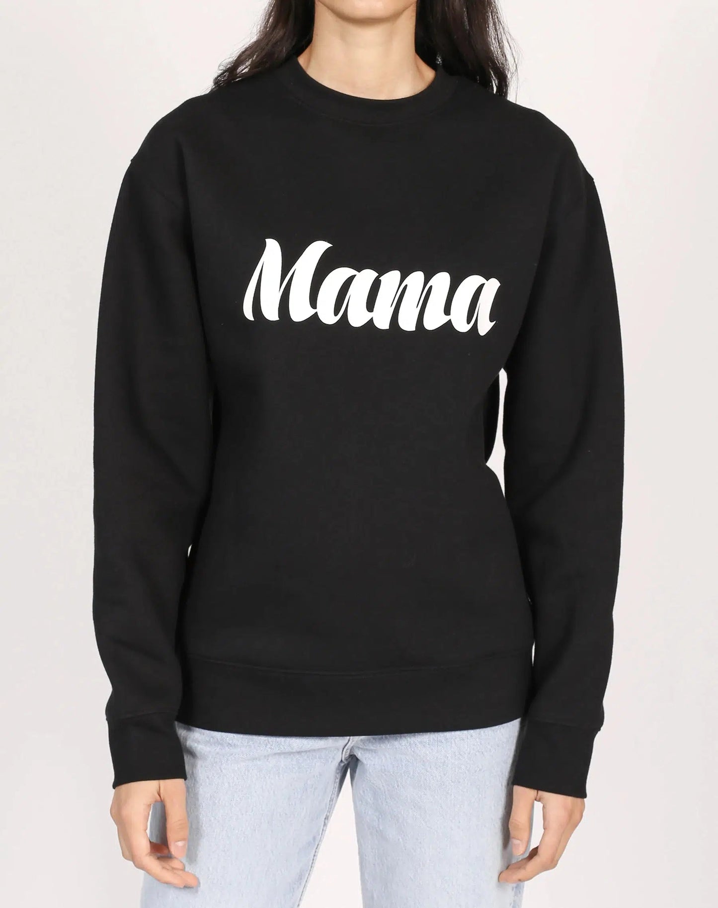 BRUNETTE The Label The "MAMA" Classic Crew Neck Sweatshirt | Black