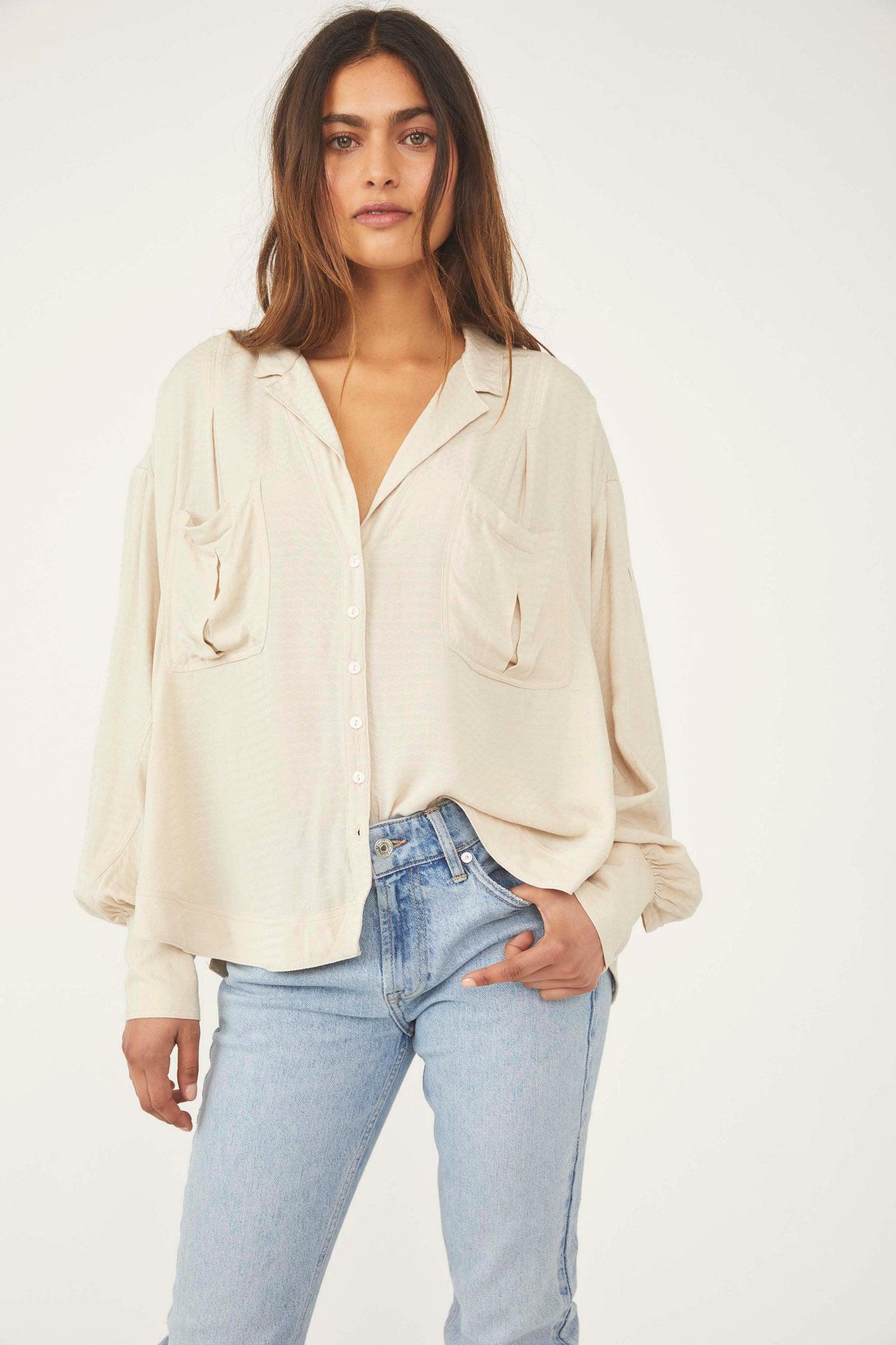 Free People Erin's Buttondown Top