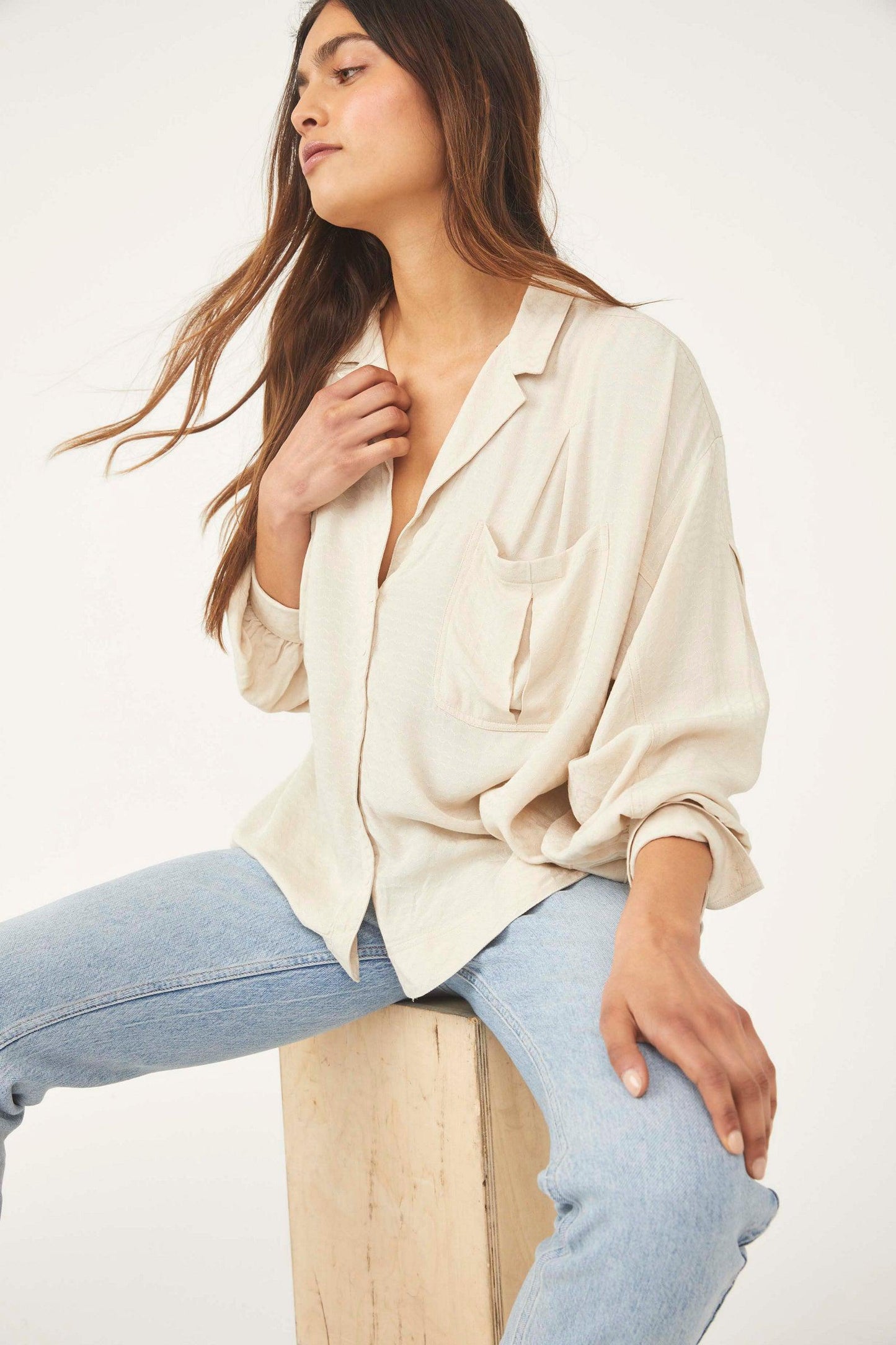 Free People Erin's Buttondown Top