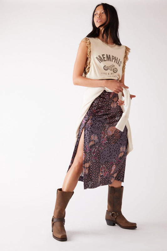 Free People Romano Midi Skirt