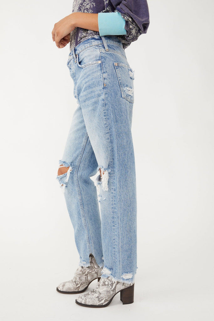 Free People - Tapered Baggy Boyfriend Jeans / Mid Century Blue