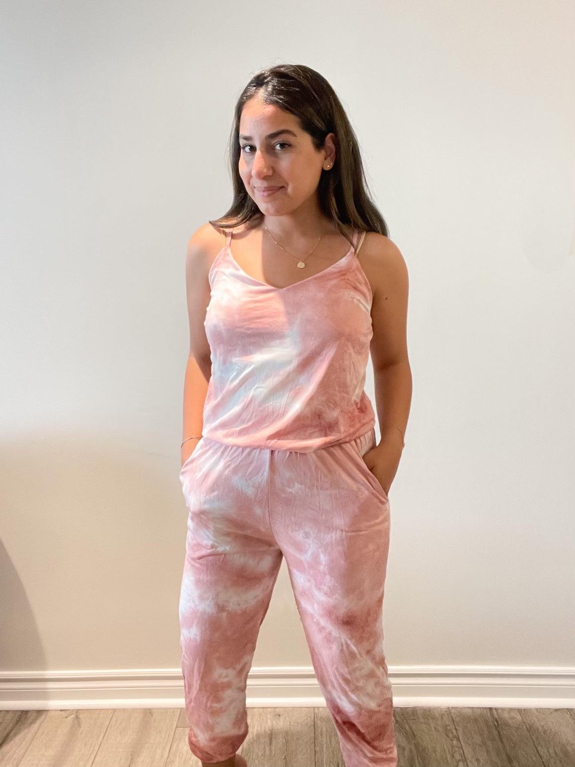 Hello Mello Jumpsuit | Pink Tye Dye