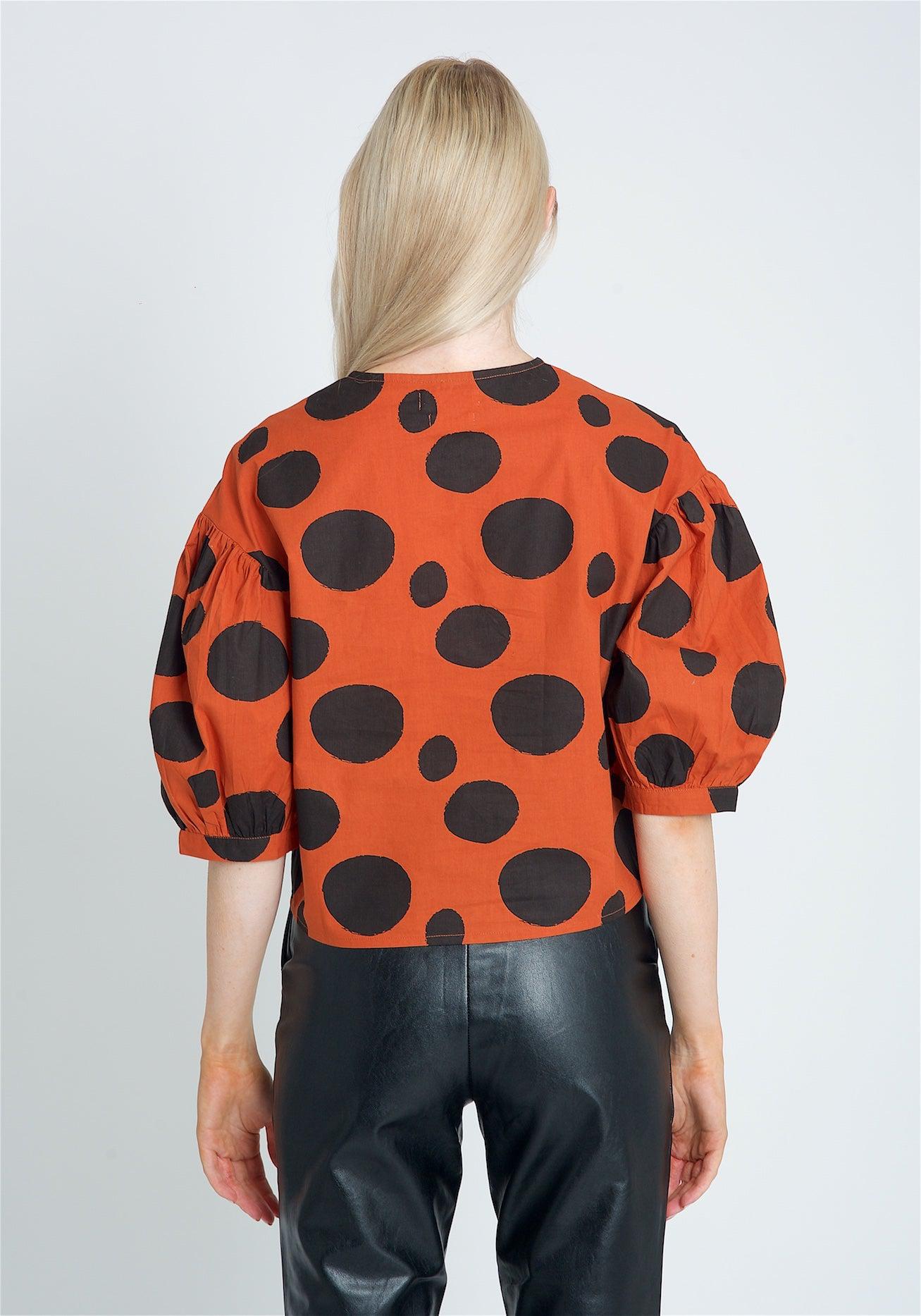 Native Youth Polka-dot Button Blouse