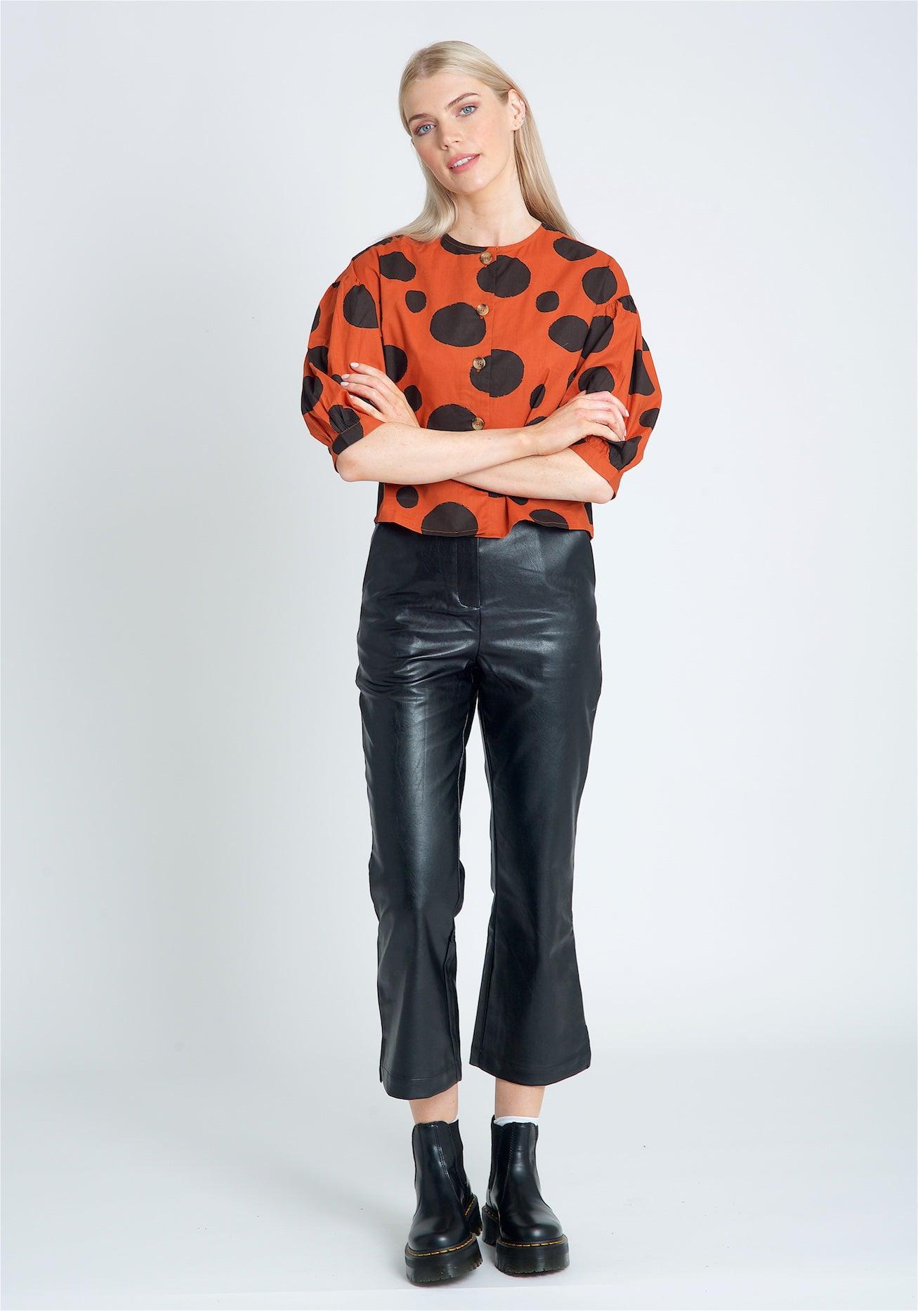 Native Youth Polka-dot Button Blouse