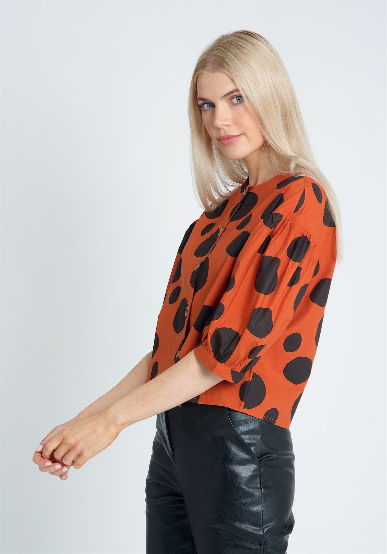 Native Youth Polka-dot Button Blouse