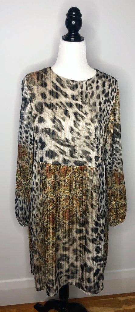 Plums Leopard Panel Dress