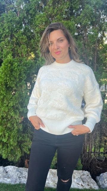RD Style Blossom Textured Floral Sweater