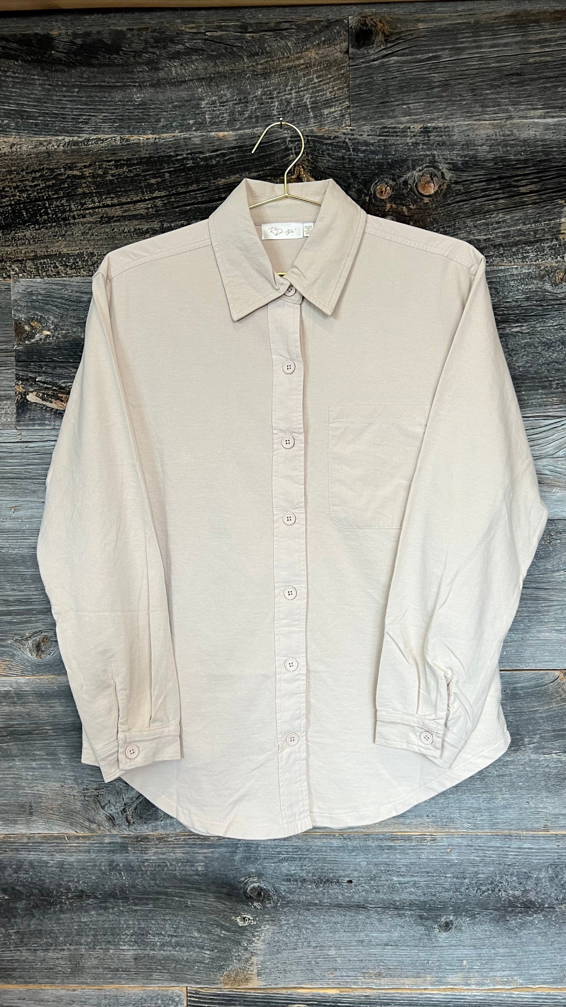 RD Style Button Up Shirt in Sand