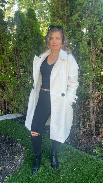 RD Style Daisy Boucle Double-breasted Long Coat