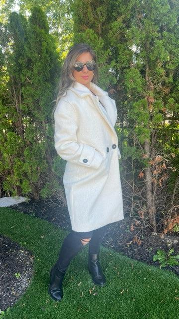 RD Style Daisy Boucle Double-breasted Long Coat