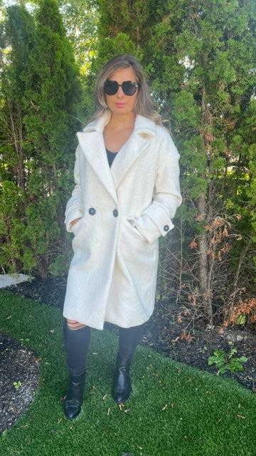 RD Style Daisy Boucle Double-breasted Long Coat