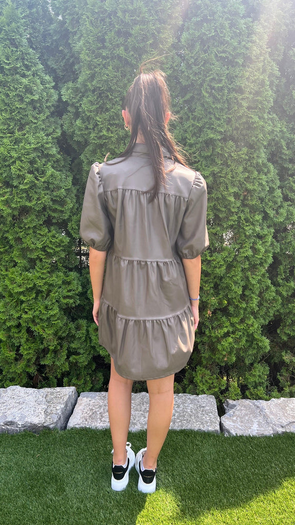 RD Style Delaney Vegan Leather Dress | Taupe