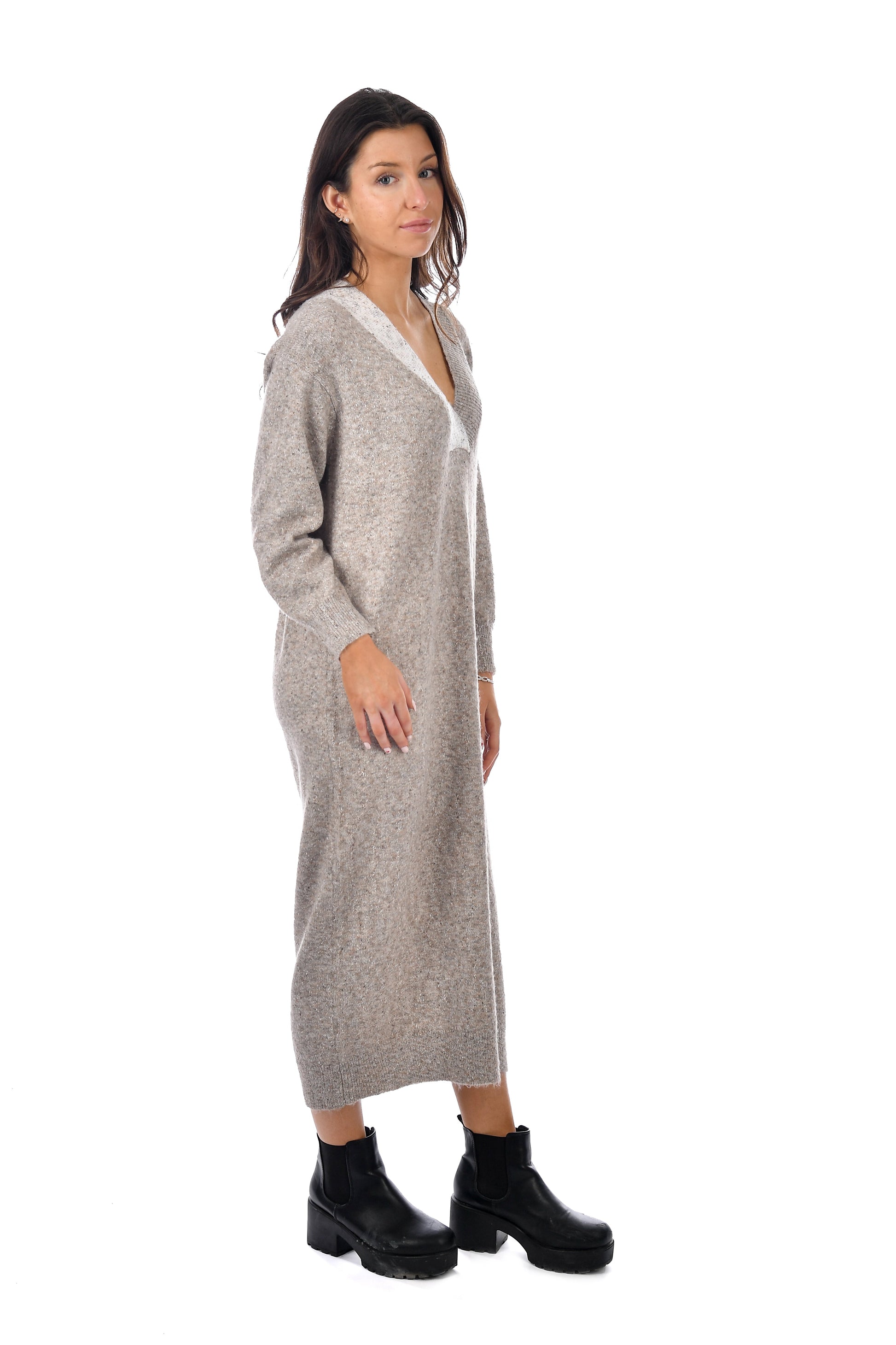 RD Style London Speckled V-neck Colour Block Dress