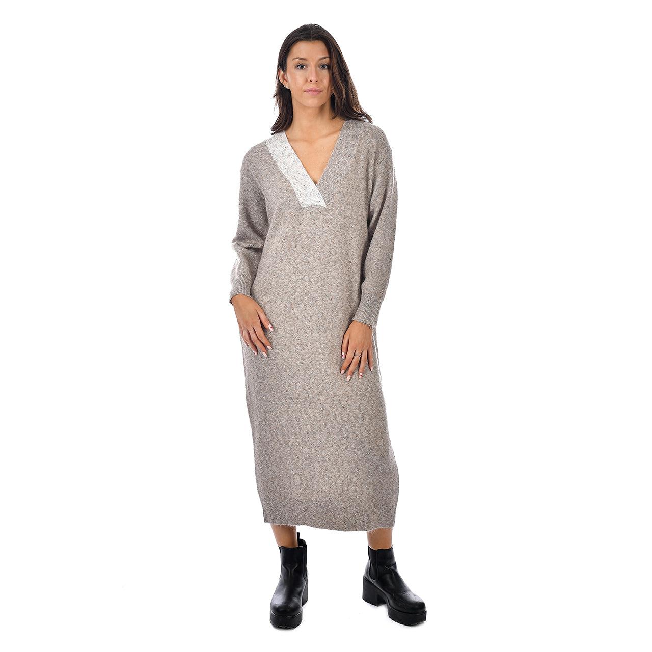 RD Style London Speckled V-neck Colour Block Dress