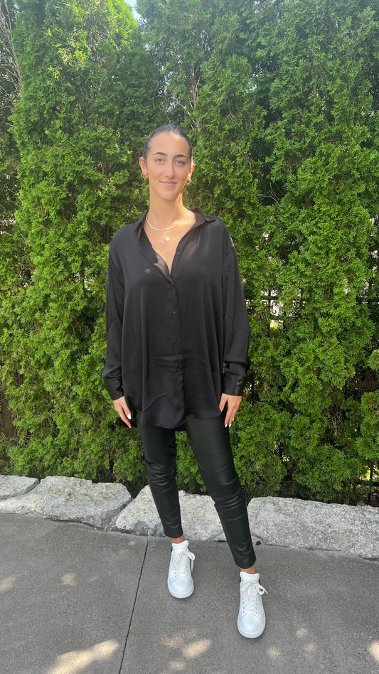 RD Style Penelope Satin Blouse | Black