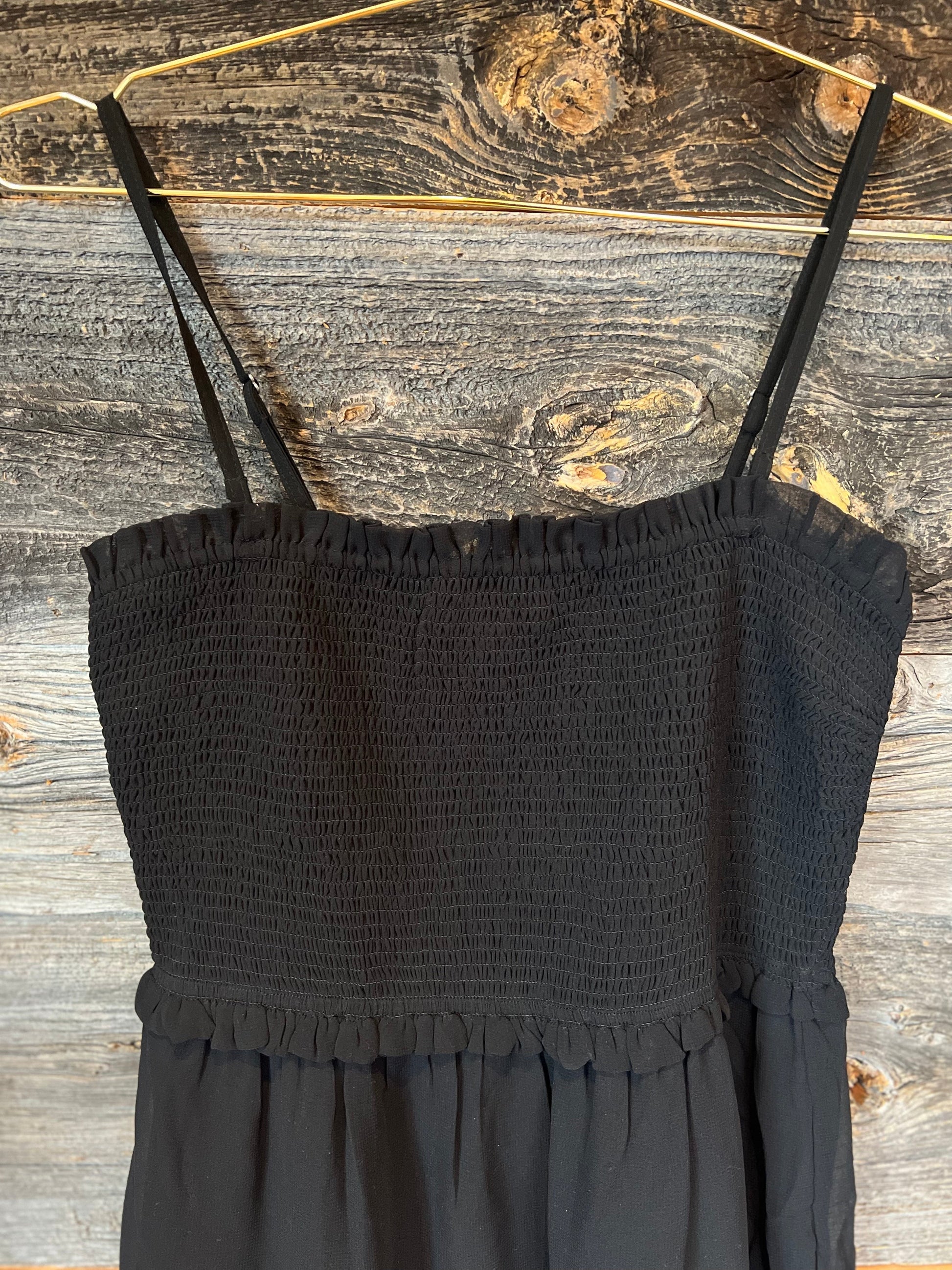 RD Style - Tiered Sleeveless Mini Dress in black