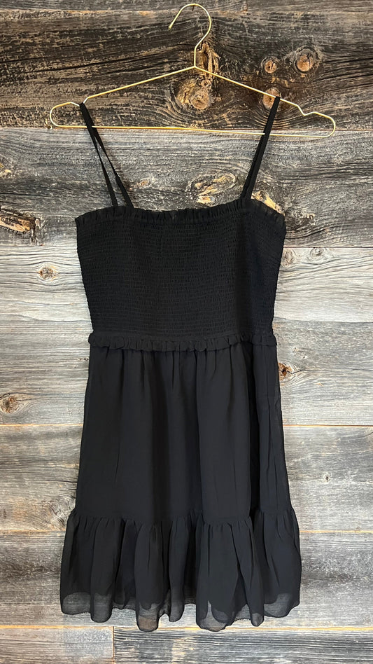 RD Style - Tiered Sleeveless Mini Dress in black