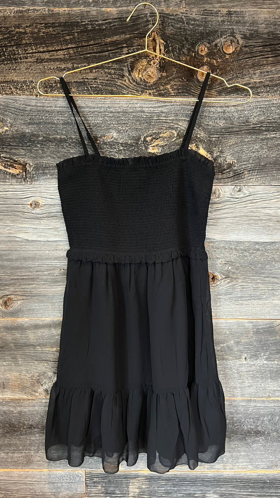RD Style - Tiered Sleeveless Mini Dress in black