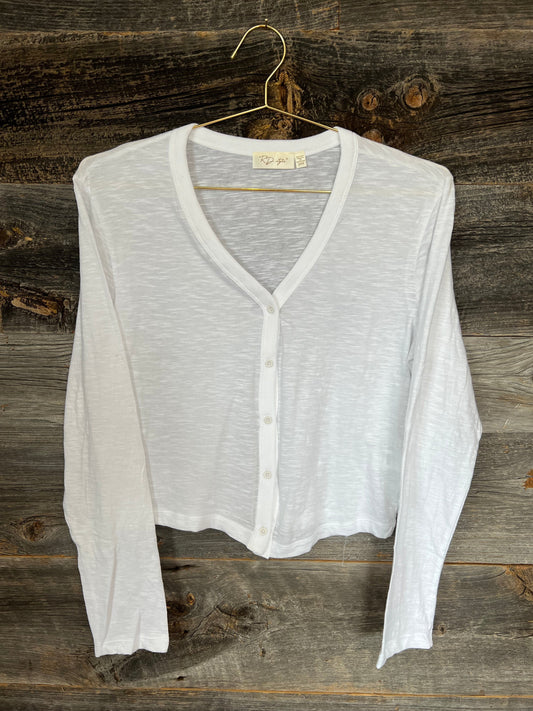 RD Style White Knit Cardigan