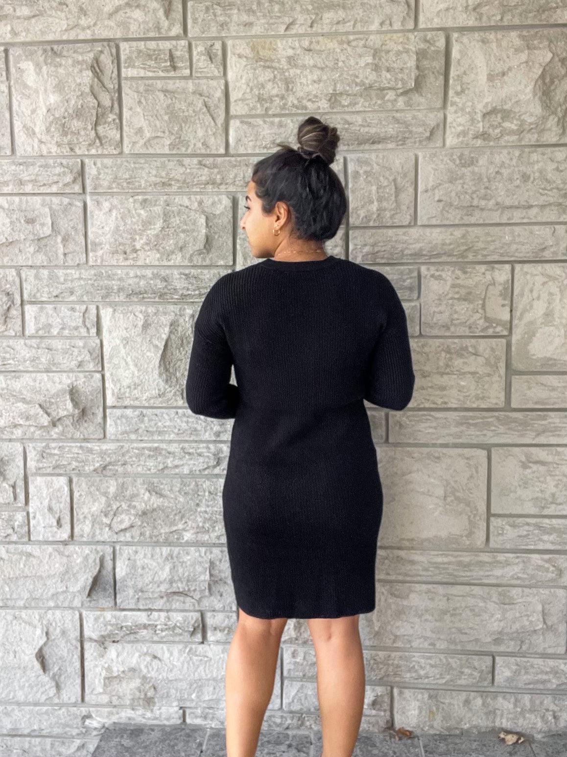 RD style Sweater Dress In Black
