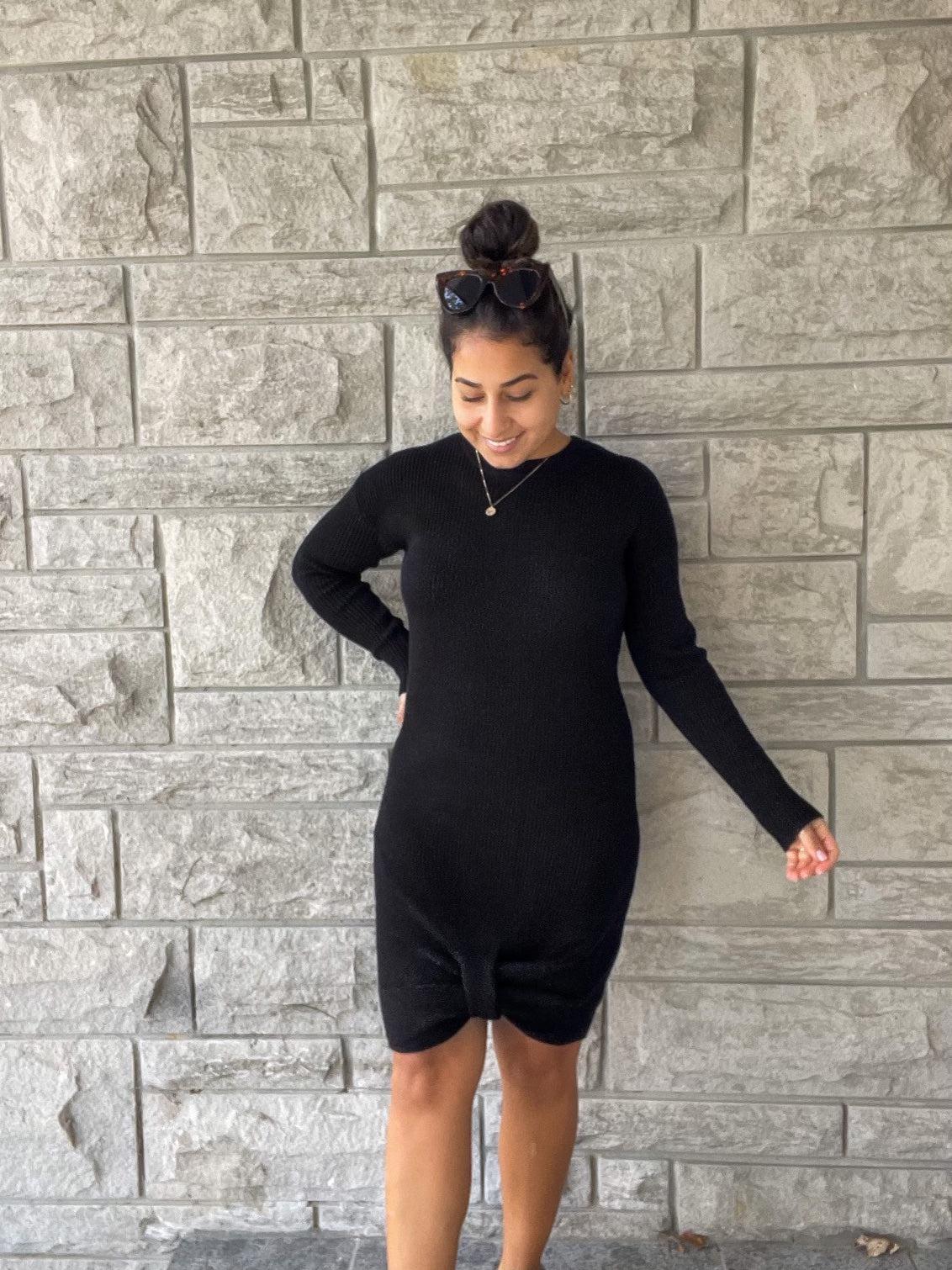 RD style Sweater Dress In Black