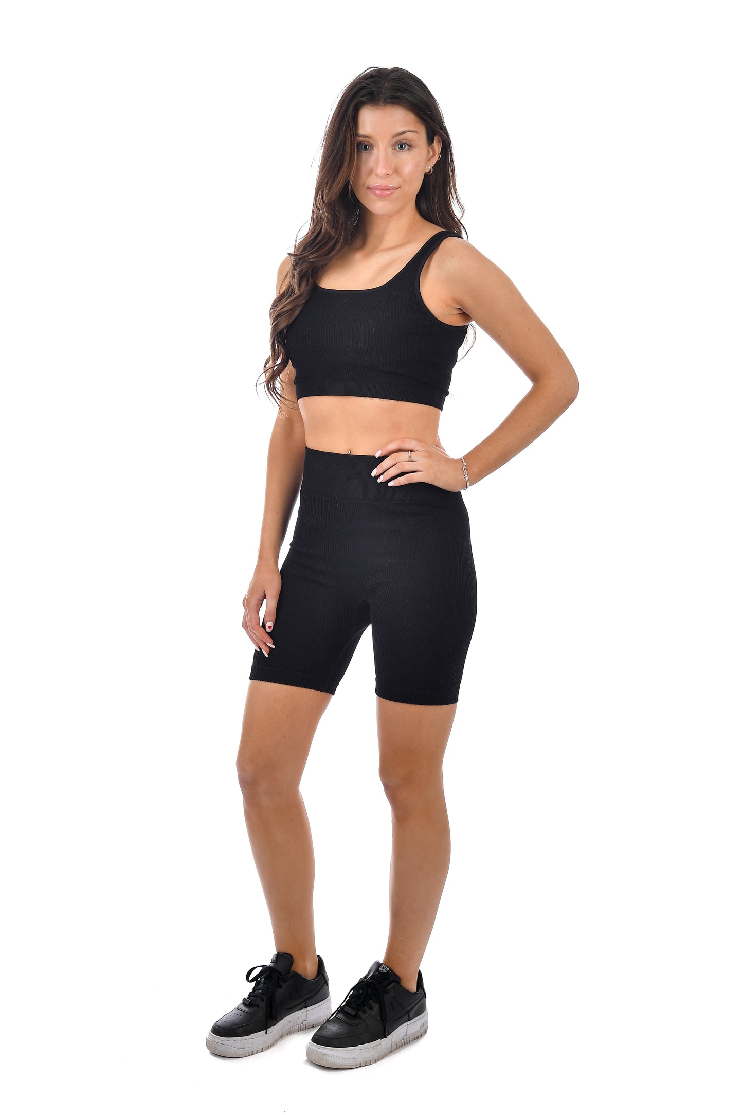 Rd Style Ribbed Bike Shorts | Black