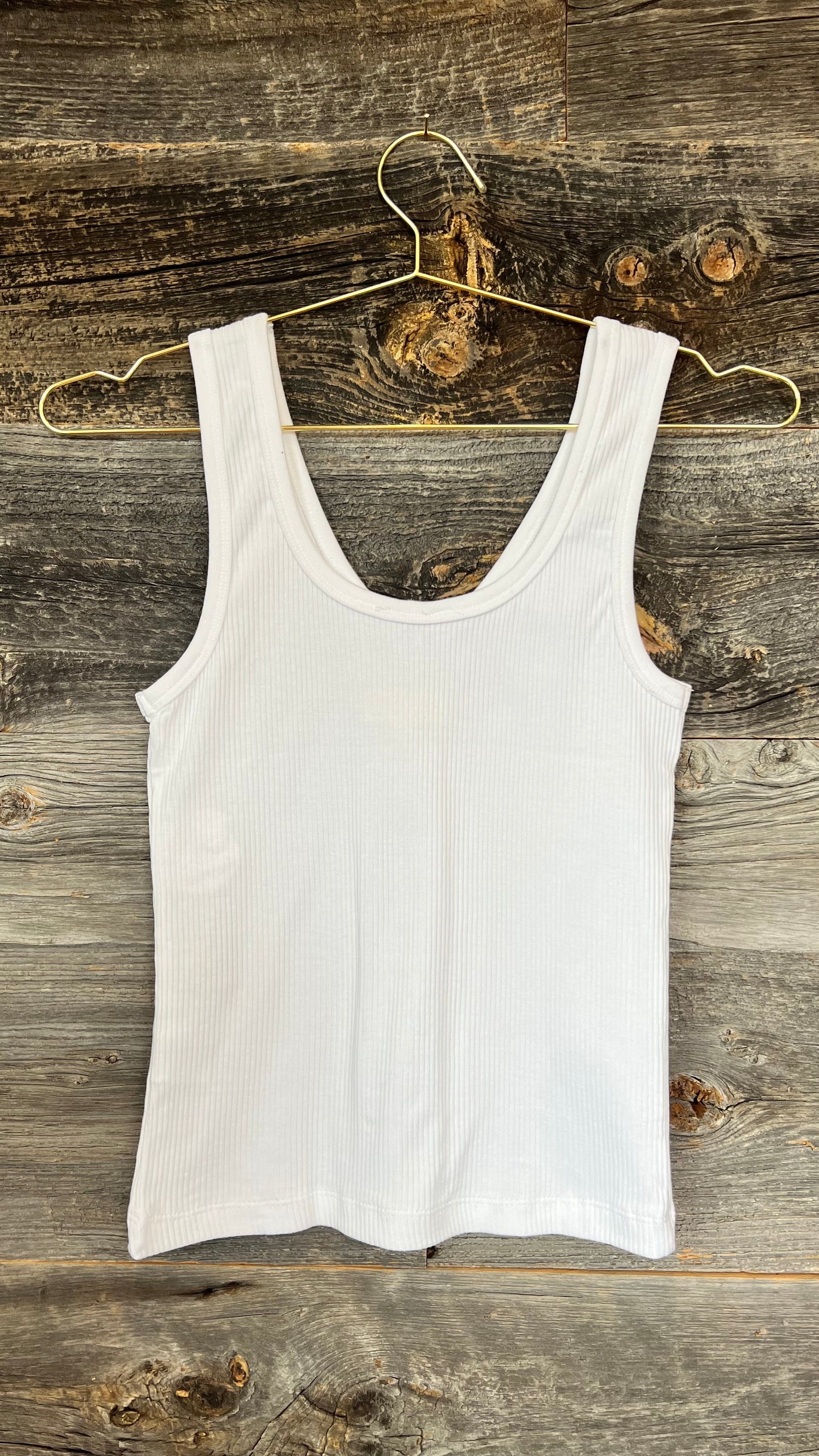 Rd Style Ribbed Tank Top in White