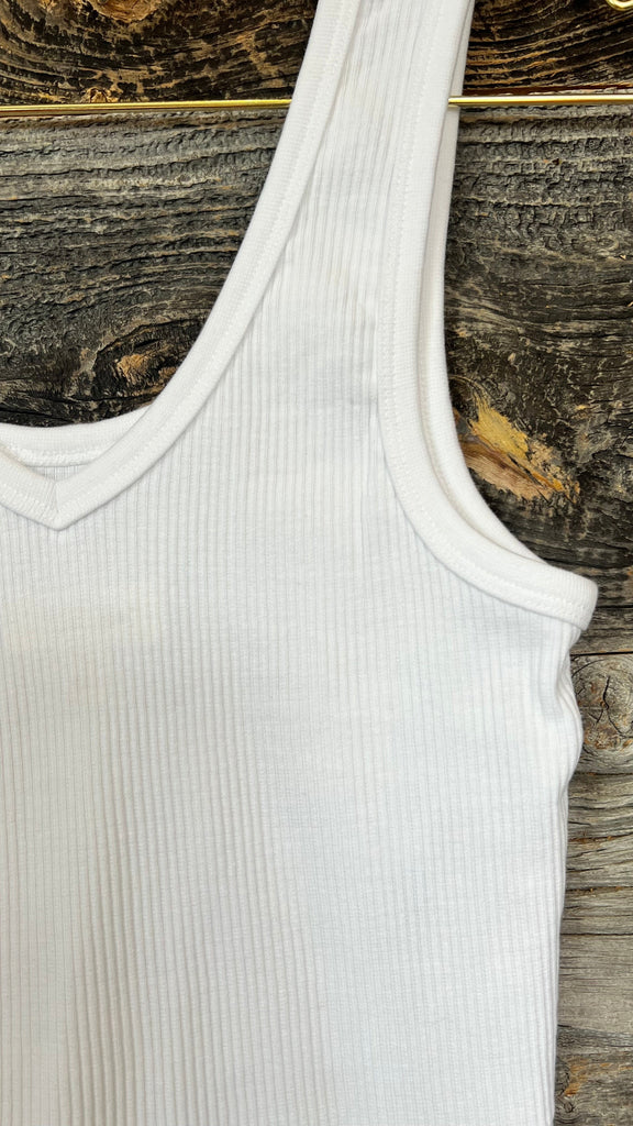 Rd Style Ribbed Tank Top in White