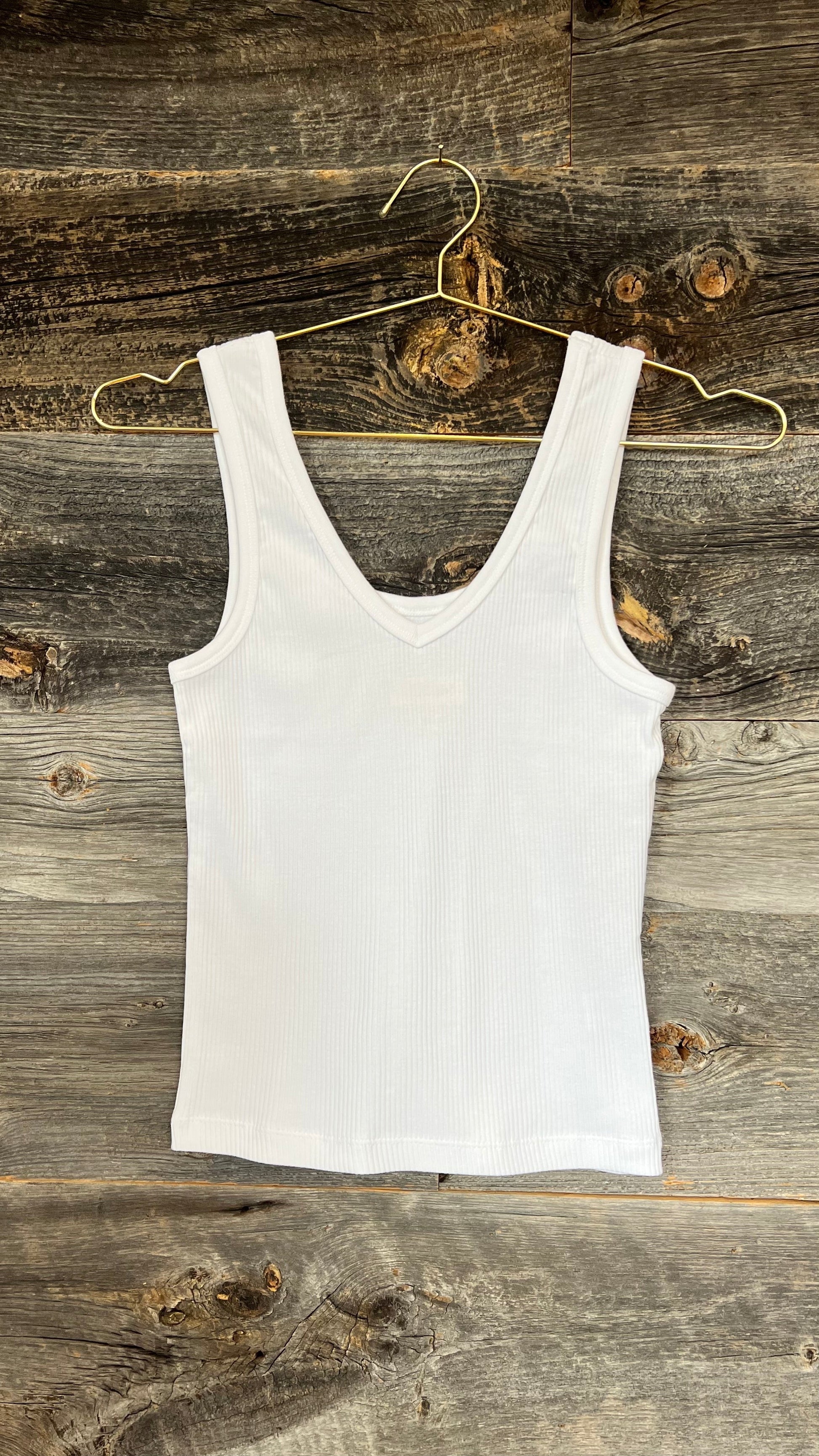 Rd Style Ribbed Tank Top in White