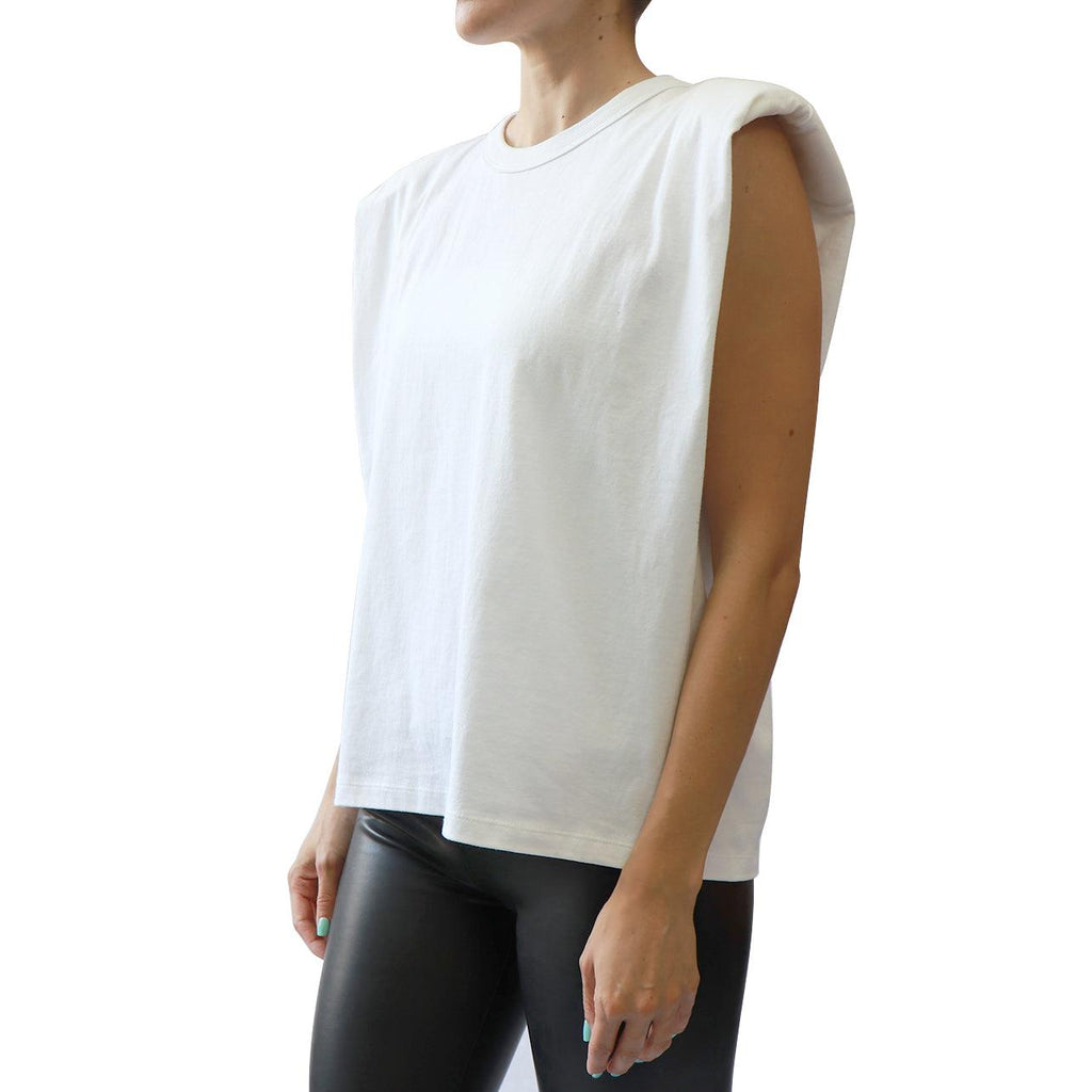 Rd Style Shoulder pad Tank Top | White