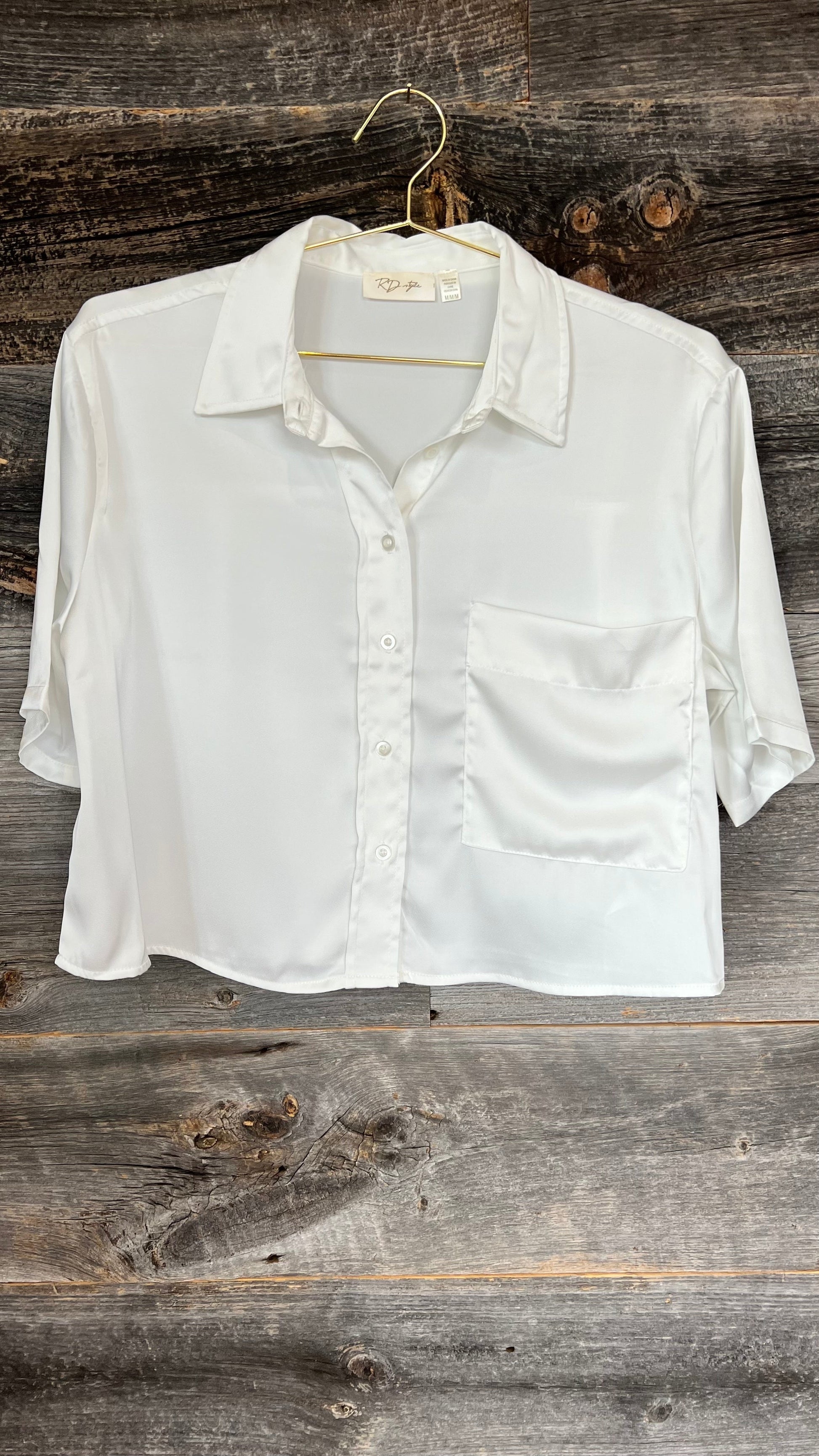 Rd Style Silk Shirt in White