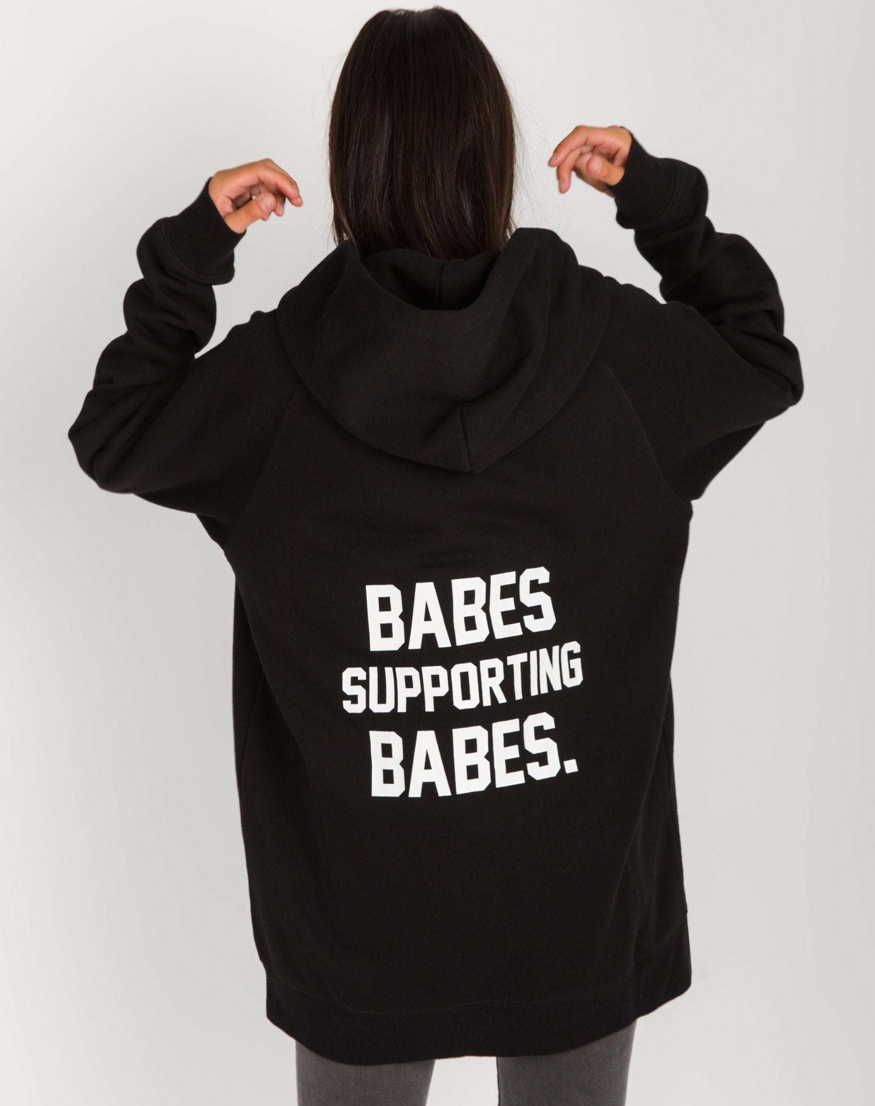 The "BABES SUPPORTING BABES" Big Sister Hoodie | Black