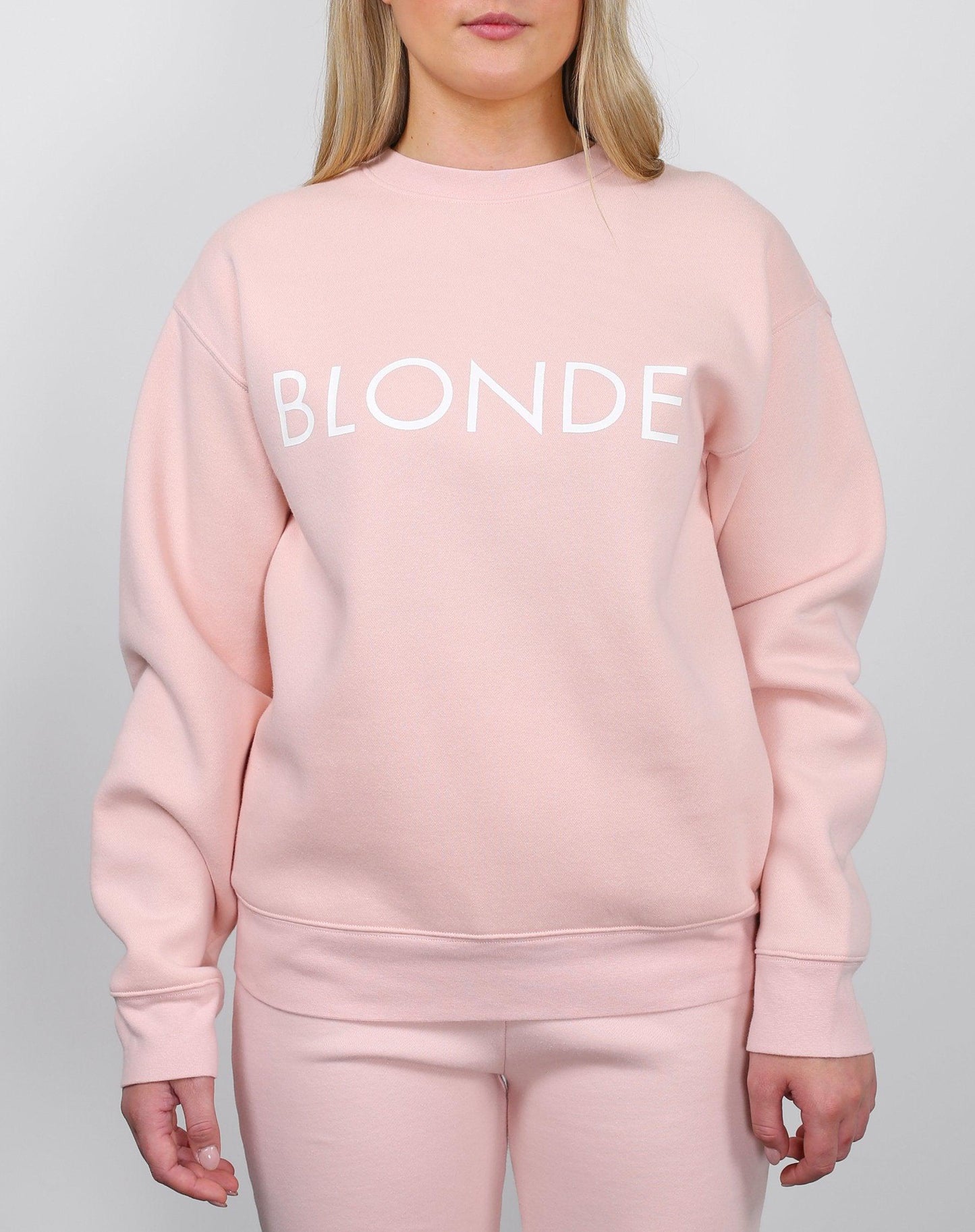 The "BLONDE" Classic Crew Neck Sweatshirt | Peach Cream