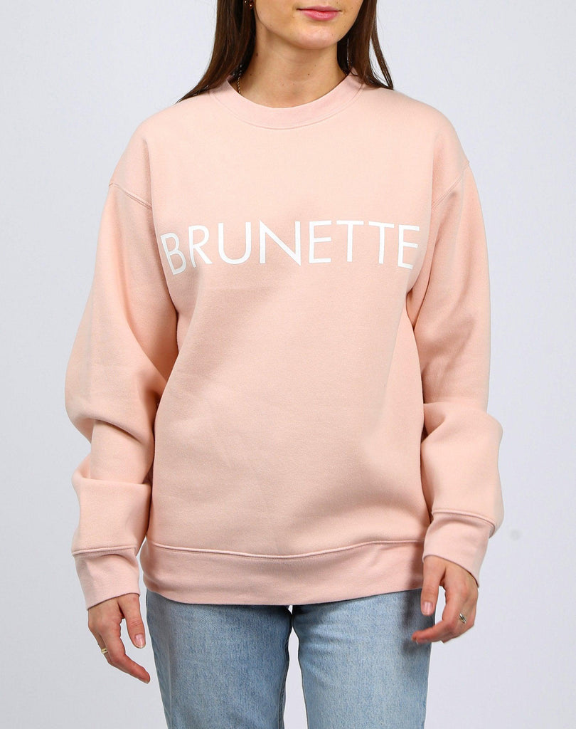 The "BRUNETTE" Classic Crew Neck Sweatshirt | Peach Cream