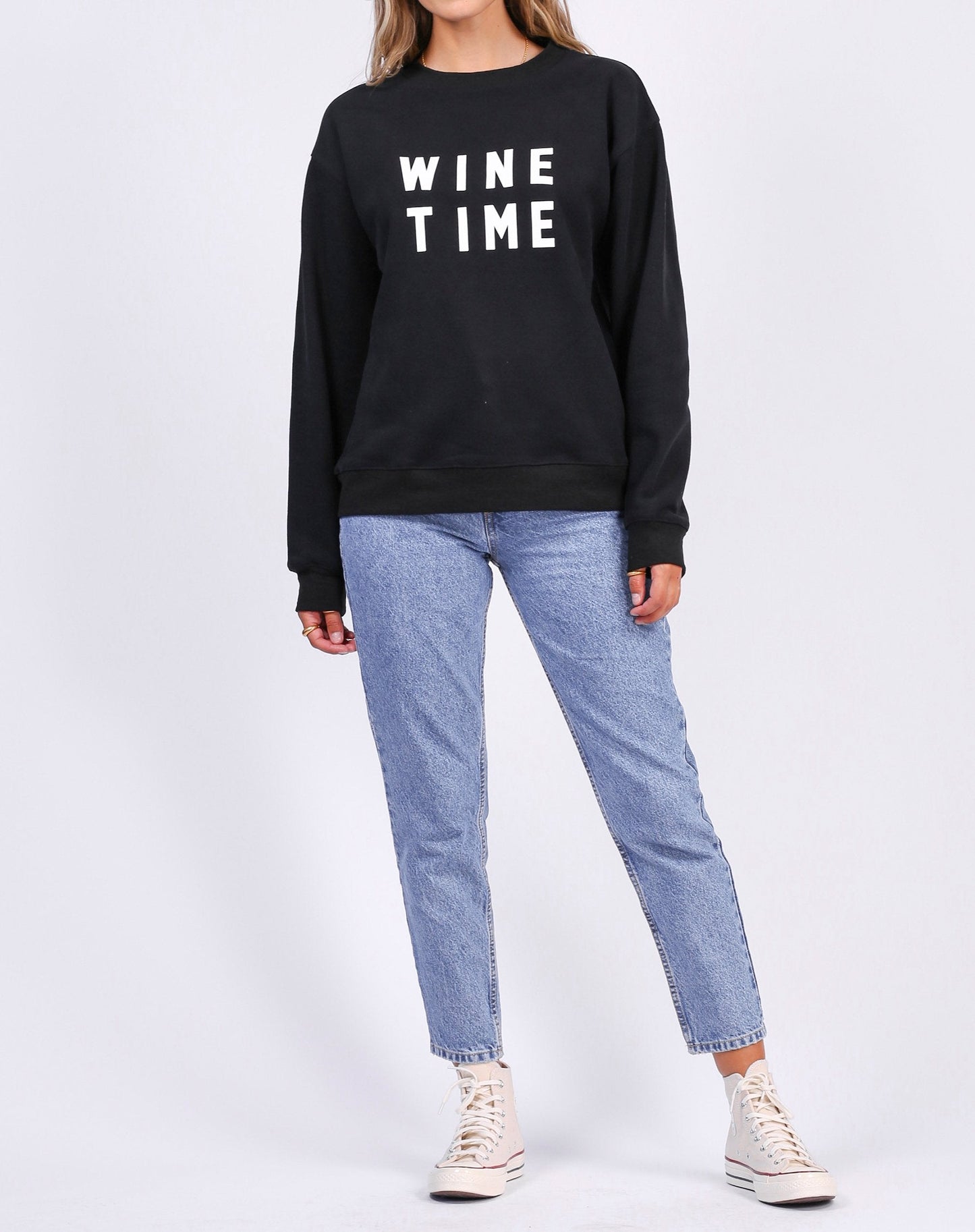 The Brunette the label - Wine Time Sweater in black