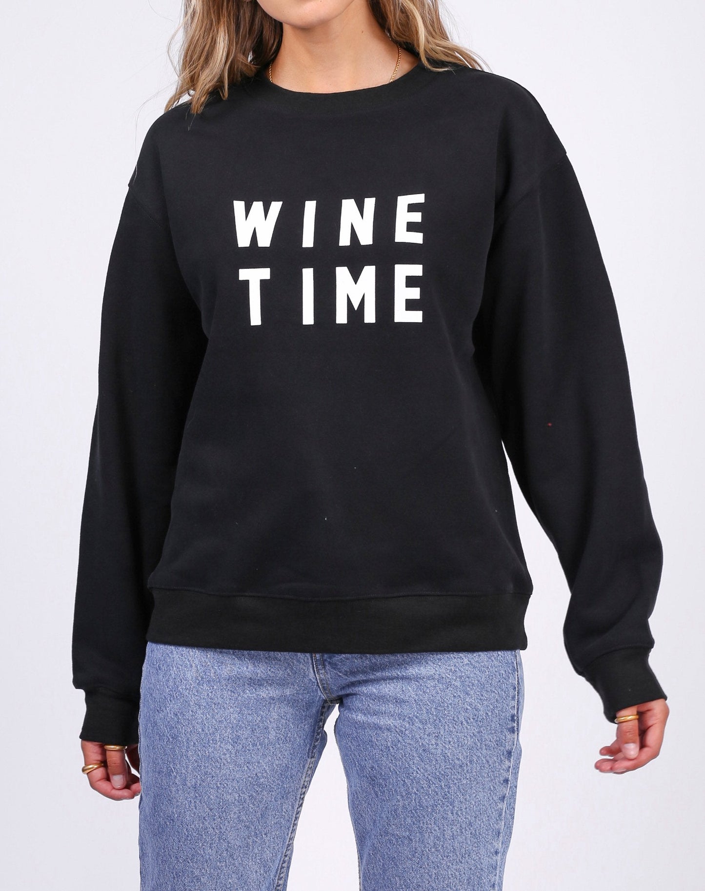 The Brunette the label - Wine Time Sweater in black